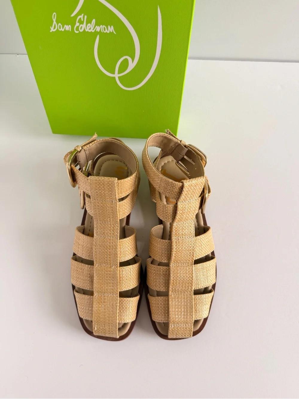 Sam Edelman Beige Woven Fisherman Sandals